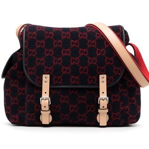 SALE‼️🔥Gucci wool diaper bag navy/red hard 2 find